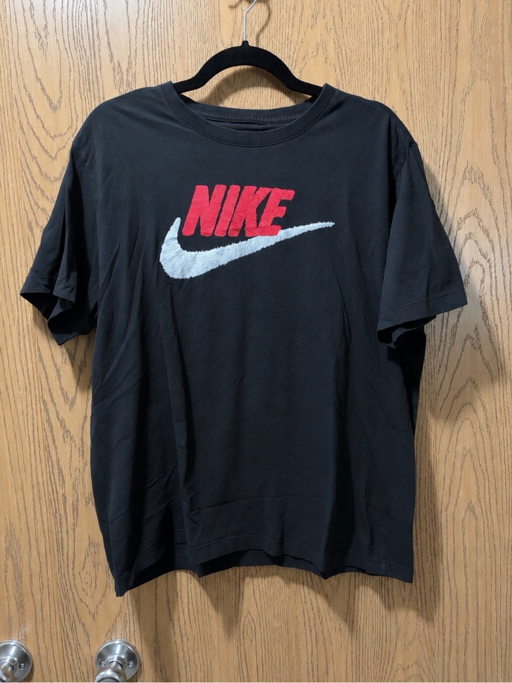 Nike Futura Logo Graphic Tee Shirt Black Red White Mens Large